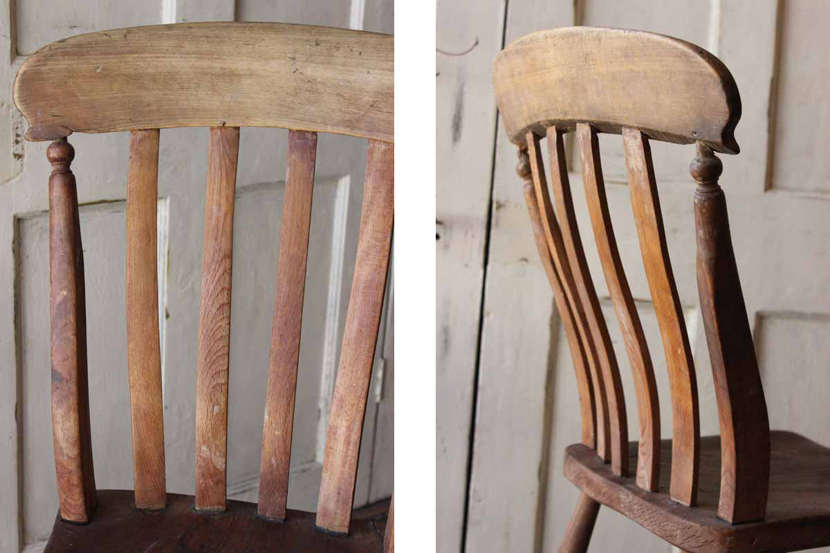 ブラウン 木製 スラットバックチェア(B) フランスベッド製 ブラウン